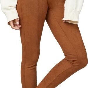 SPANX High Waist Faux Suede Leggings | Rich Caramel